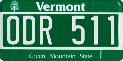 VT license plate ODR511