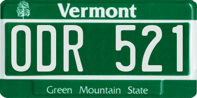 VT license plate ODR521