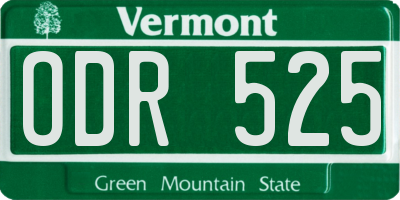 VT license plate ODR525