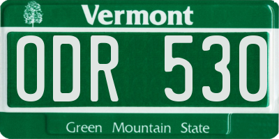 VT license plate ODR530