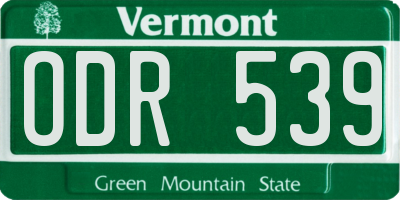 VT license plate ODR539