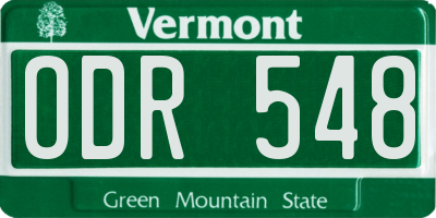 VT license plate ODR548