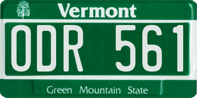 VT license plate ODR561