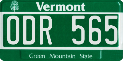 VT license plate ODR565