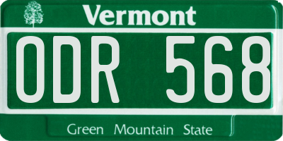 VT license plate ODR568