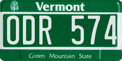 VT license plate ODR574