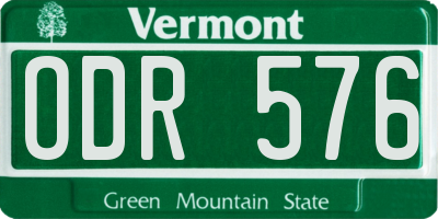 VT license plate ODR576