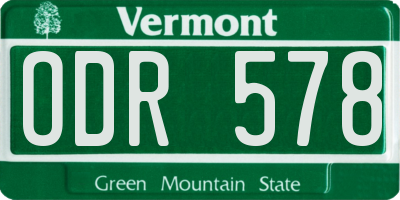 VT license plate ODR578