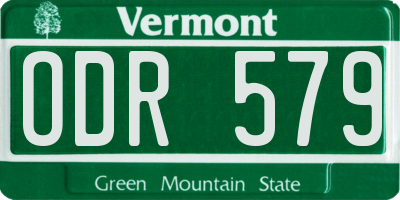 VT license plate ODR579