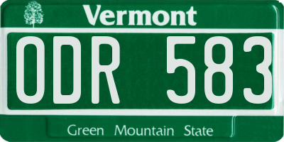 VT license plate ODR583