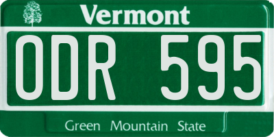 VT license plate ODR595