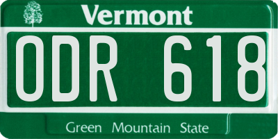 VT license plate ODR618