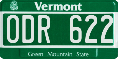 VT license plate ODR622