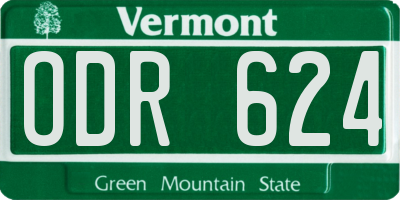 VT license plate ODR624