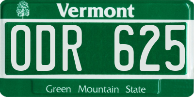VT license plate ODR625