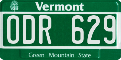 VT license plate ODR629