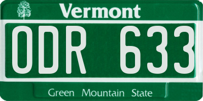 VT license plate ODR633