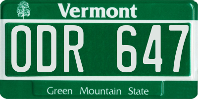VT license plate ODR647