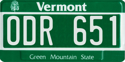 VT license plate ODR651