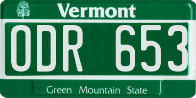 VT license plate ODR653