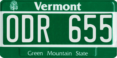 VT license plate ODR655
