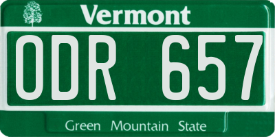 VT license plate ODR657