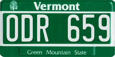 VT license plate ODR659