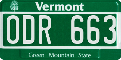 VT license plate ODR663