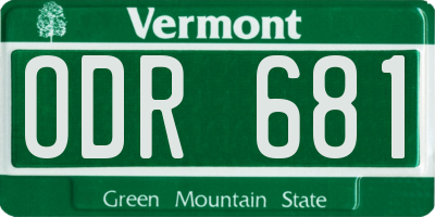 VT license plate ODR681