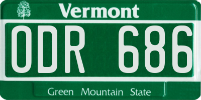 VT license plate ODR686