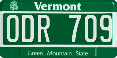 VT license plate ODR709