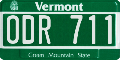 VT license plate ODR711