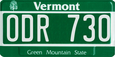 VT license plate ODR730