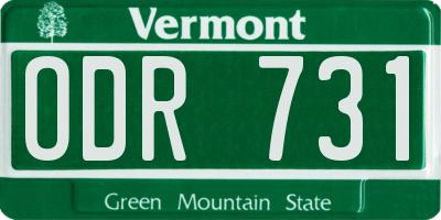 VT license plate ODR731