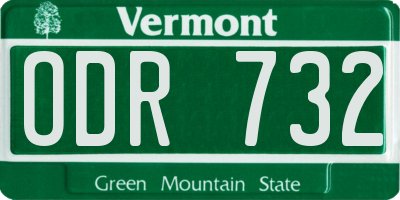 VT license plate ODR732