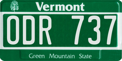 VT license plate ODR737