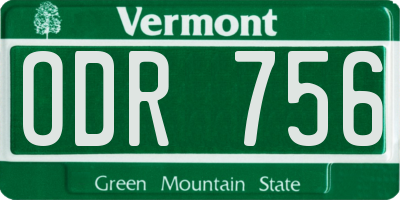 VT license plate ODR756