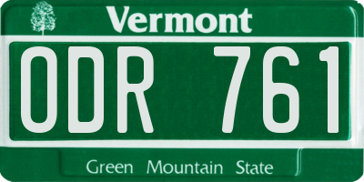 VT license plate ODR761