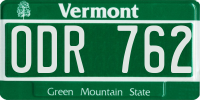VT license plate ODR762