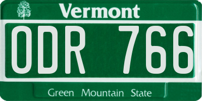 VT license plate ODR766
