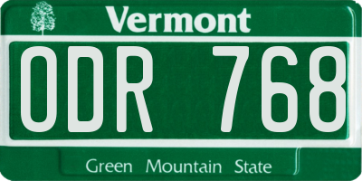 VT license plate ODR768