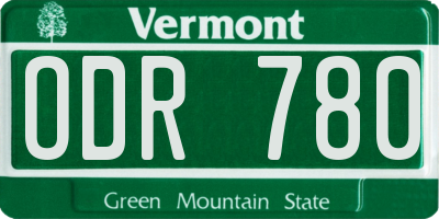 VT license plate ODR780