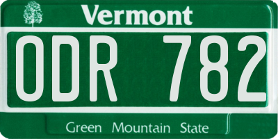 VT license plate ODR782