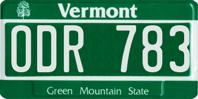 VT license plate ODR783