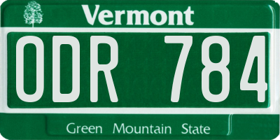 VT license plate ODR784