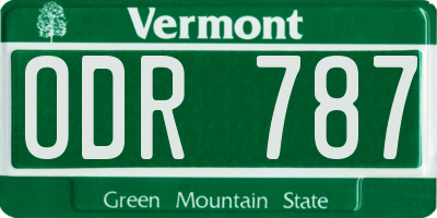 VT license plate ODR787