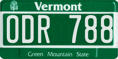 VT license plate ODR788