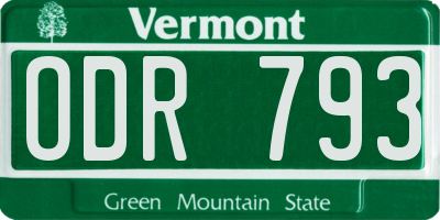 VT license plate ODR793