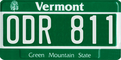 VT license plate ODR811