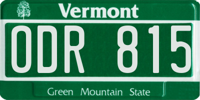 VT license plate ODR815